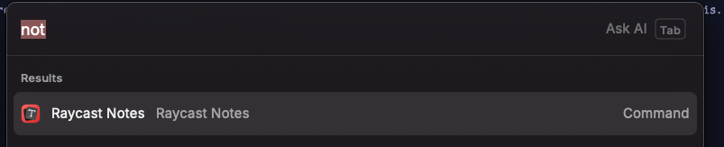 Raycast settings