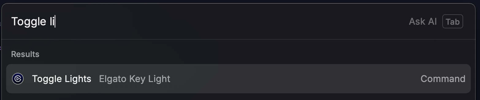 Raycast settings